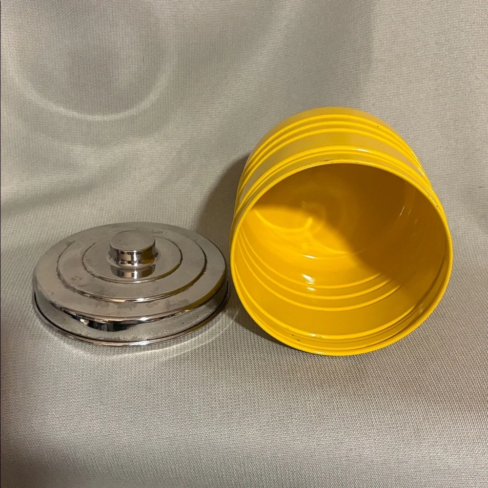Vintage Pier 1 Imports Yellow With Lid Canister